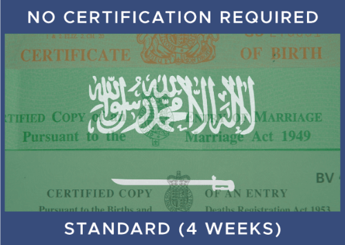 Saudi Standard - No Certification